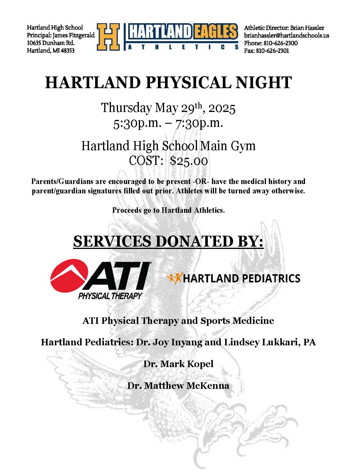 Athletic Physical Information 25-26